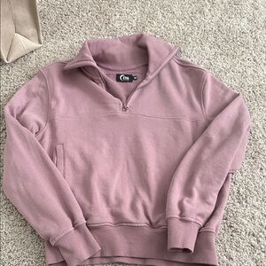 Women's Mauve Quarter-Zip Sweater